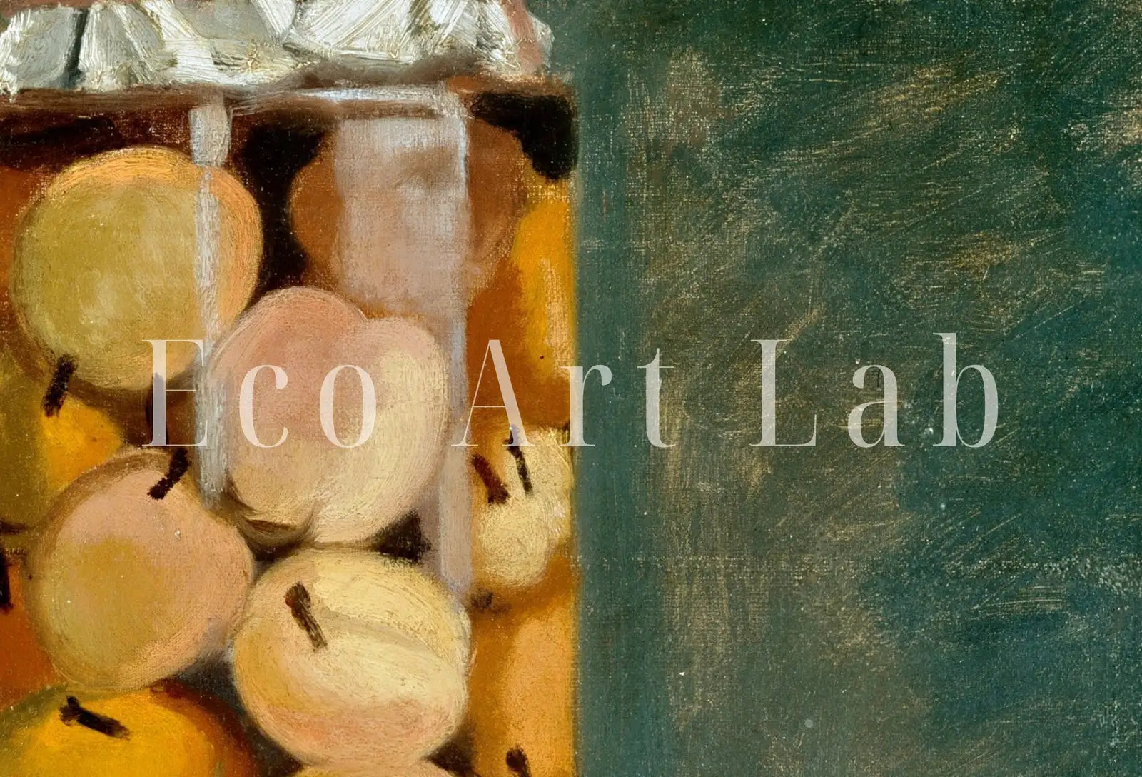 Detail view of artwork from Claude Monet Still Life Jar of Peaches Famous Painting. Instant Download Vintage Decor. Monet Art Print Vintage Painting. Printable Art. (variation 1)