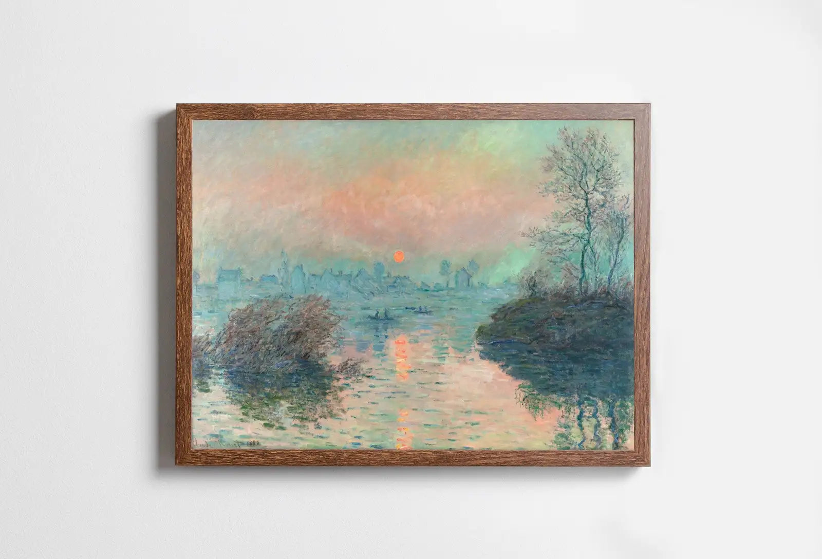 Framed view of Claude Monet Sunset on the Seine Painting Famous Monet Art. Instant Download Vintage Decor. Monet Landscape Printable Wall Art Vintage Decor – printable wall art digital download.