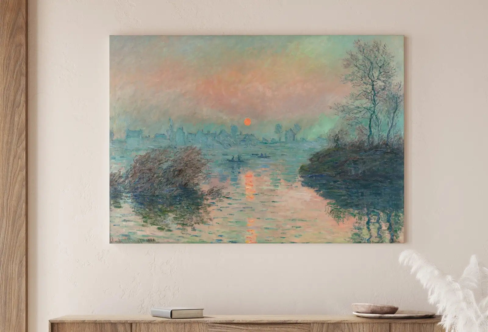Included artwork preview showing first selection of artworks from Claude Monet Sunset on the Seine Painting Famous Monet Art. Instant Download Vintage Decor. Monet Landscape Printable Wall Art Vintage Decor.