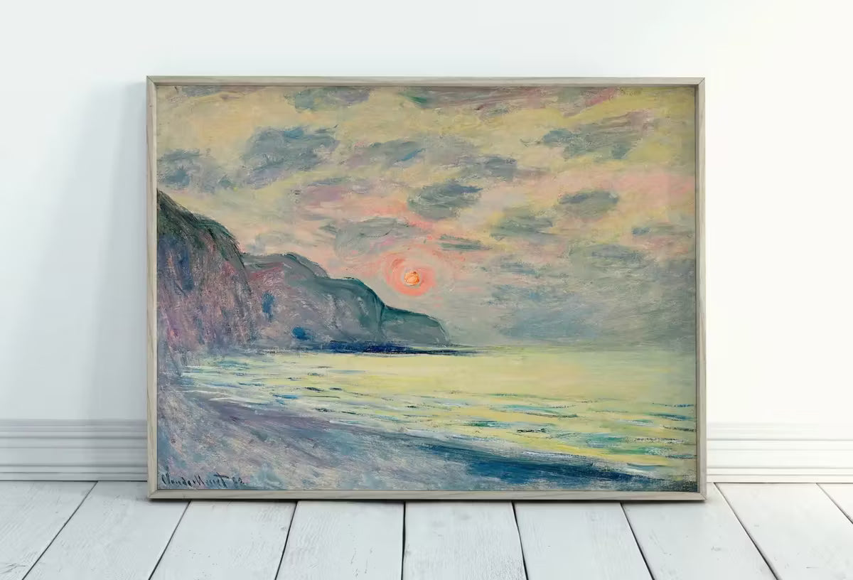 Claude Monet Sunset Seascape Painting. Printable Wall Art. Vintage Ocean Oil Painting. Instant Download Coastal Print. Nautical Decor Print – Printable Wall Art Set