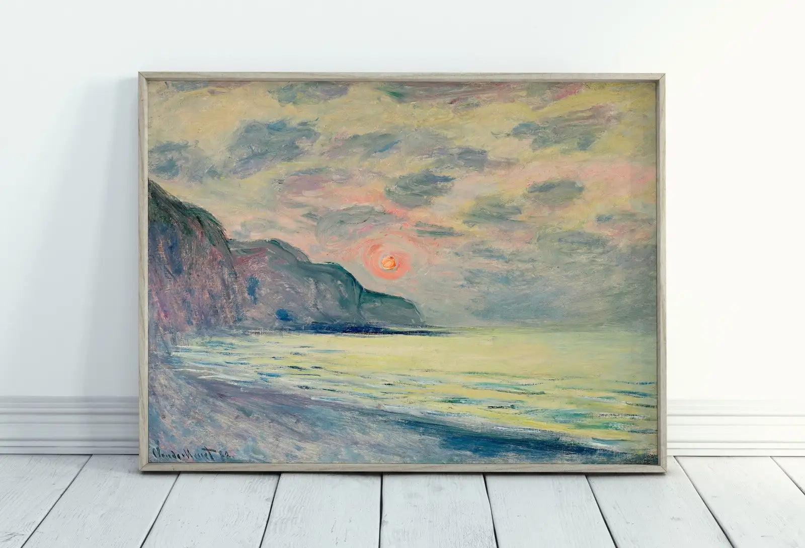 Included artwork preview showing first selection of artworks from Claude Monet Sunset Seascape Painting. Printable Wall Art. Vintage Ocean Oil Painting. Instant Download Coastal Print. Nautical Decor Print.