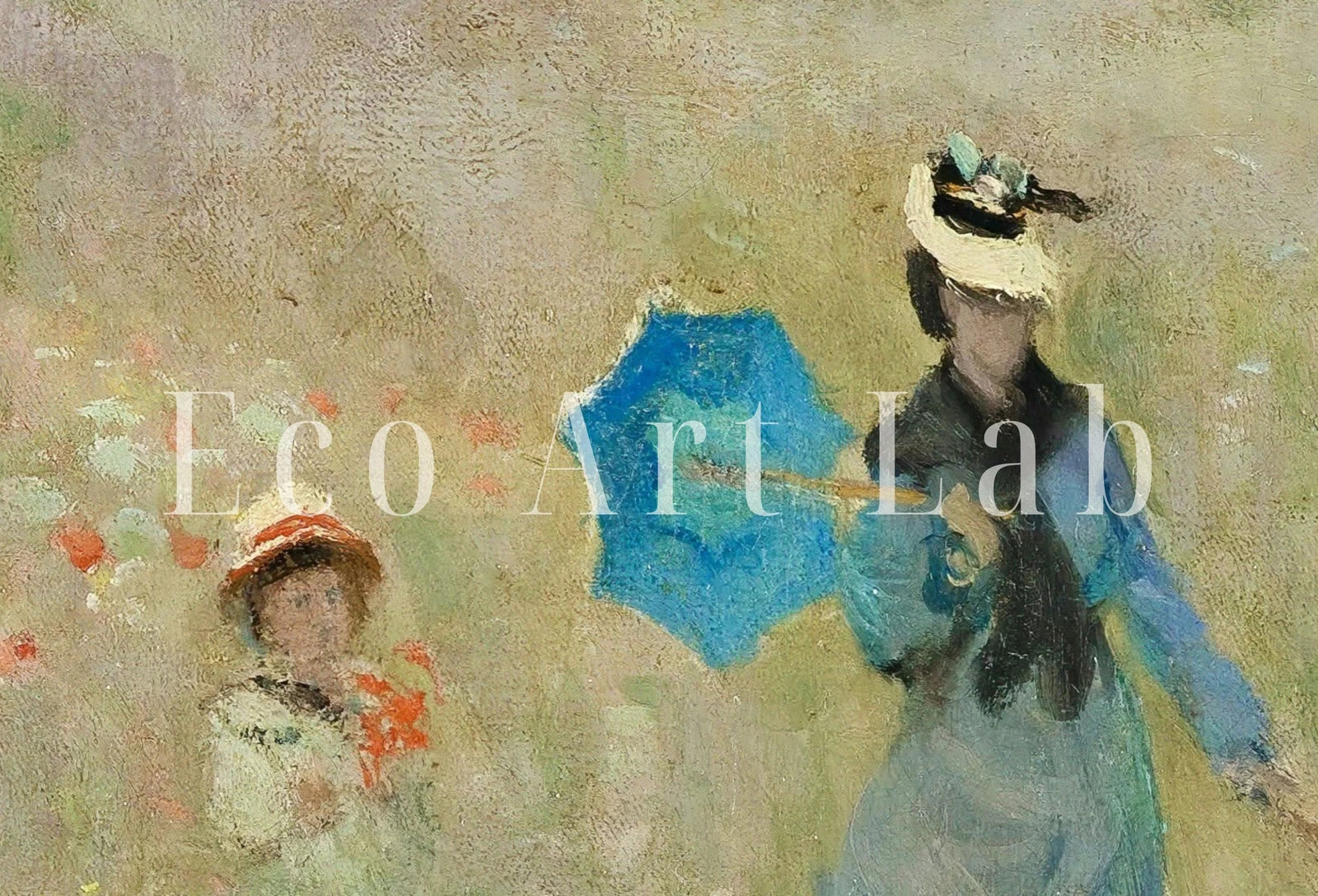 Detail view of artwork from Claude Monet The Poppy Field Painting Famous Monet Art. Instant Download Vintage Decor. Vintage Landscape Printable Wall Art. Spring Decor. (variation 1)