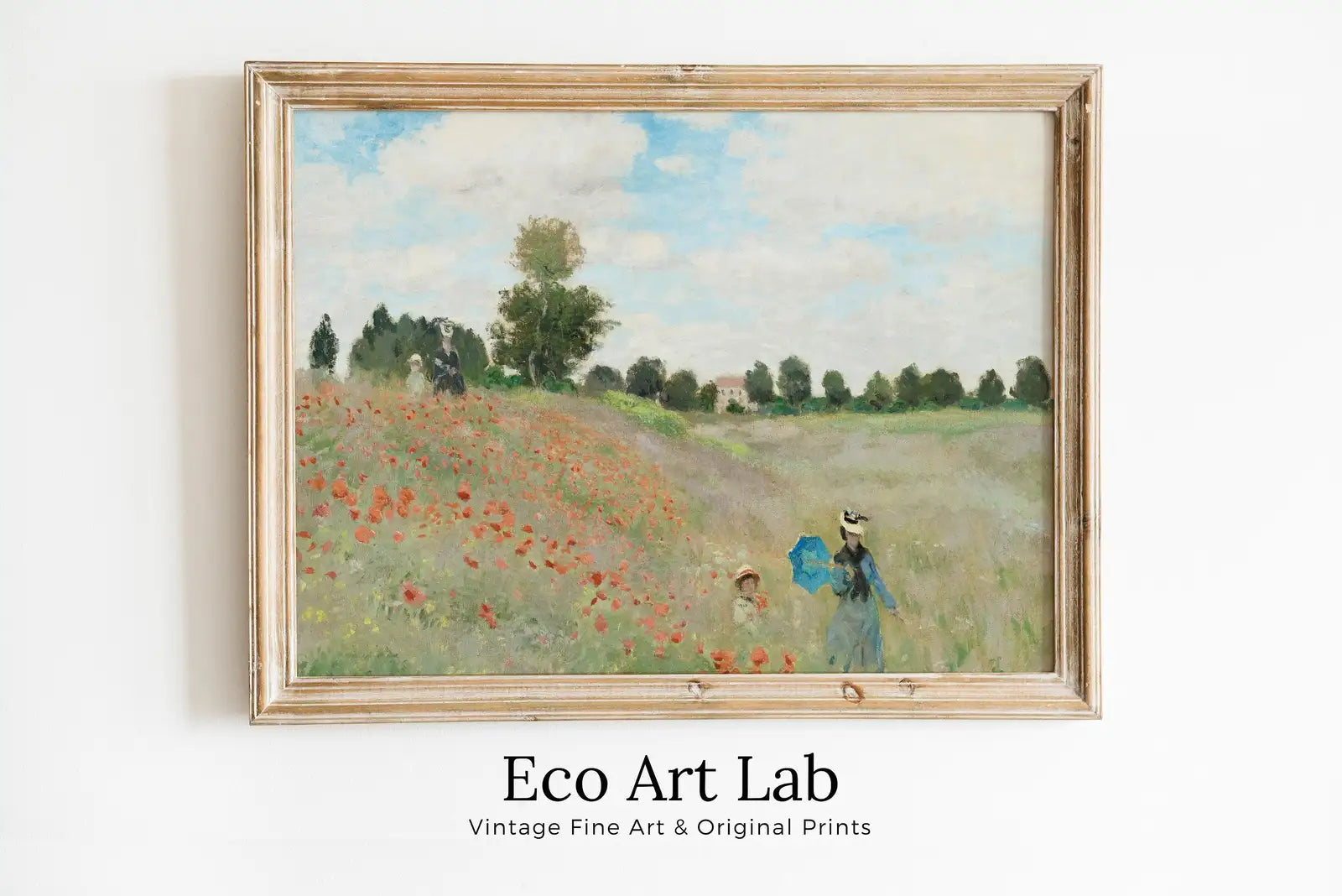 Framed view of Claude Monet The Poppy Field Painting Famous Monet Art. Instant Download Vintage Decor. Vintage Landscape Printable Wall Art. Spring Decor – printable wall art digital download.