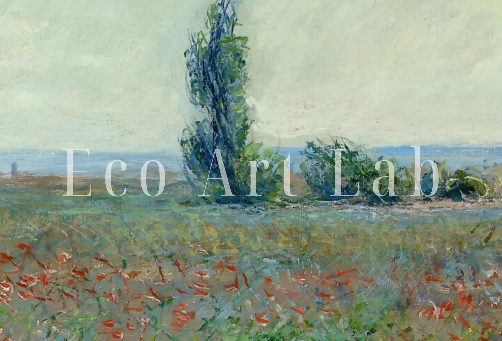 Detail view of artwork from Claude Monet The Poppy Field Painting Famous Monet Art. Vintage Landscape Printable Wall Art. Instant Download Vintage Decor. Spring Decor. (variation 1)