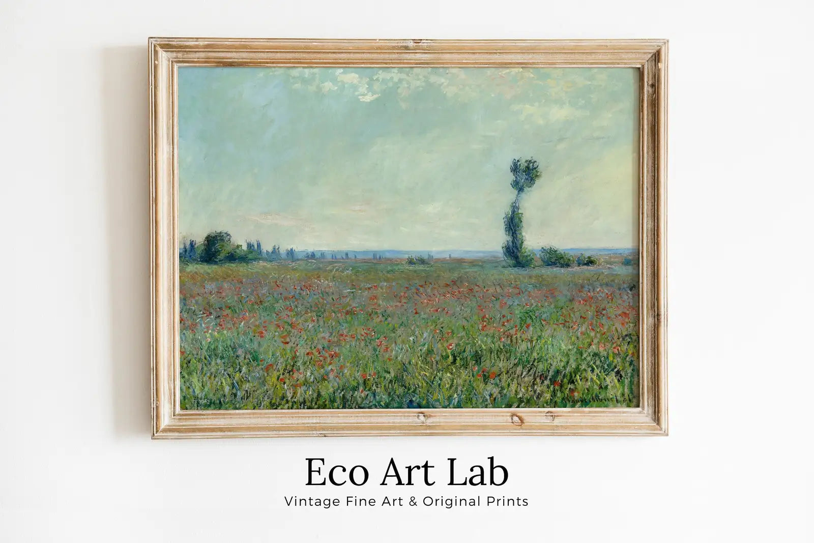 Framed view of Claude Monet The Poppy Field Painting Famous Monet Art. Vintage Landscape Printable Wall Art. Instant Download Vintage Decor. Spring Decor – printable wall art digital download.