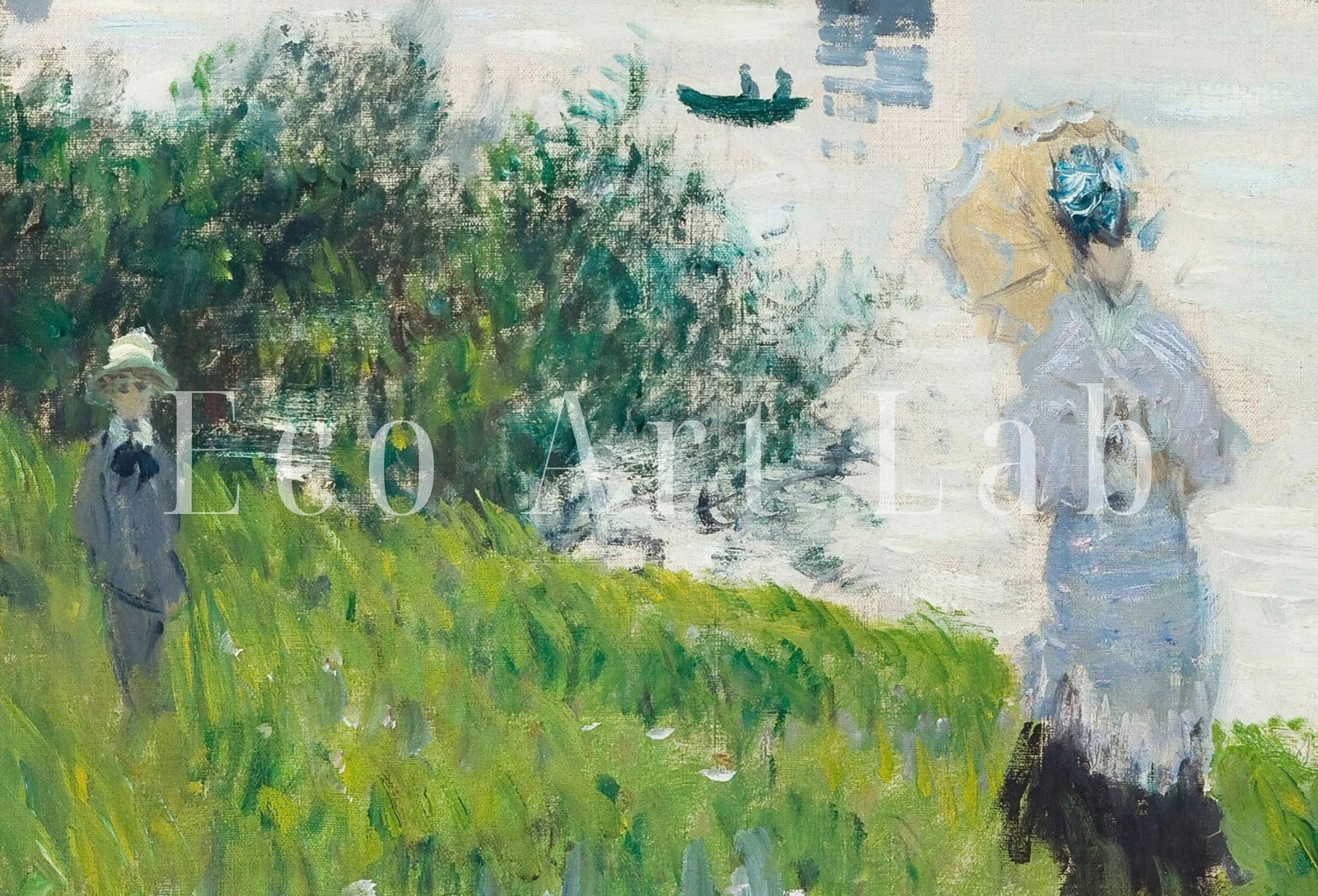 Detail view of artwork from Claude Monet The Promenade Painting Famous Monet Art. Instant Download Vintage Decor. Vintage Landscape Printable Wall Art. Spring Decor. (variation 1)