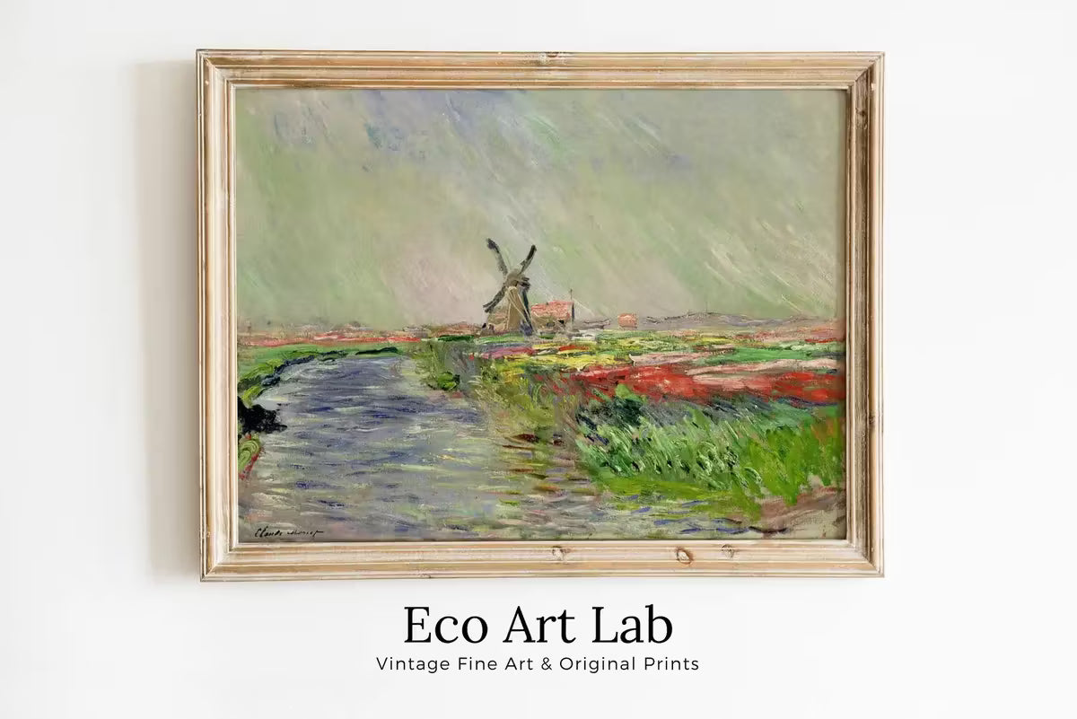 Claude Monet Tulip Field in Holland Famous Monet Painting. Instant Download Vintage Decor. Monet Landscape Printable Wall Art. Vintage Decor – Printable Wall Art