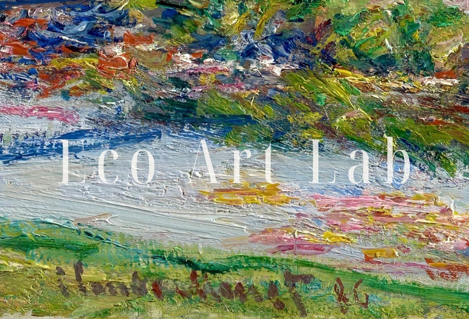 Detail view of artwork from Claude Monet Tulip Fields Painting Famous Monet Art. Instant Download Vintage Decor. Vintage Landscape Tulip Printable Wall Art Spring Decor. (variation 1)