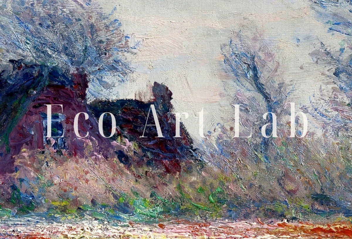 Detail view of artwork from Claude Monet Tulip Fields Painting Famous Monet Art. Instant Download Vintage Decor. Vintage Landscape Tulip Printable Wall Art Spring Decor. (variation 2)