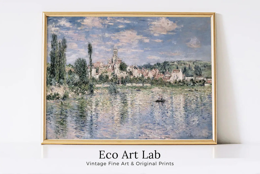 Framed view of Claude Monet Vétheuil in Summer – printable wall art digital download.