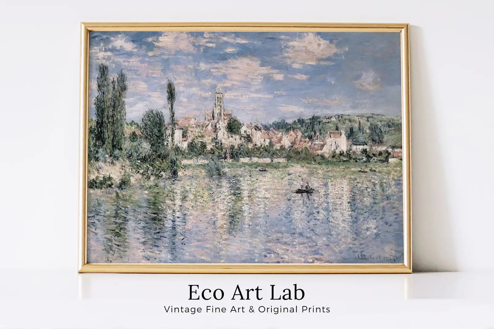 Framed view of Claude Monet Vétheuil in Summer – printable wall art digital download.