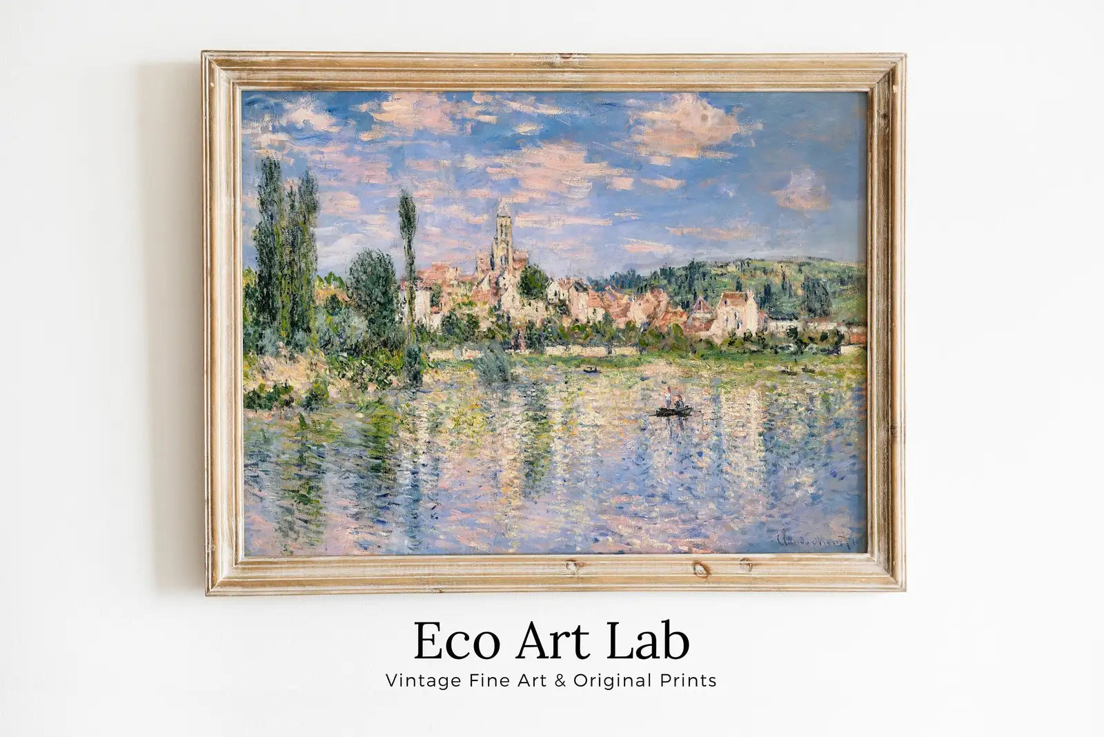 Framed view of Claude Monet Vétheuil in Summer Painting Famous Monet Art. Instant Download Vintage Decor. Monet Landscape Printable Wall Art. Vintage Decor – printable wall art digital download.