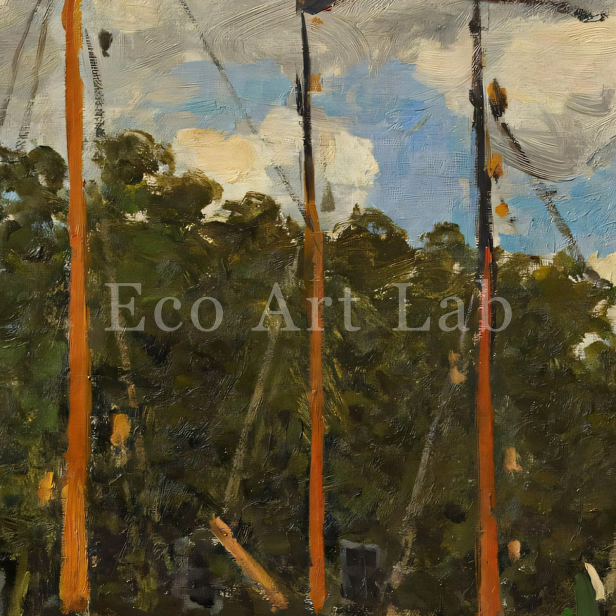 Samsung Frame TV Art 4K - Boats at Zaandam - Famous Claude Monet