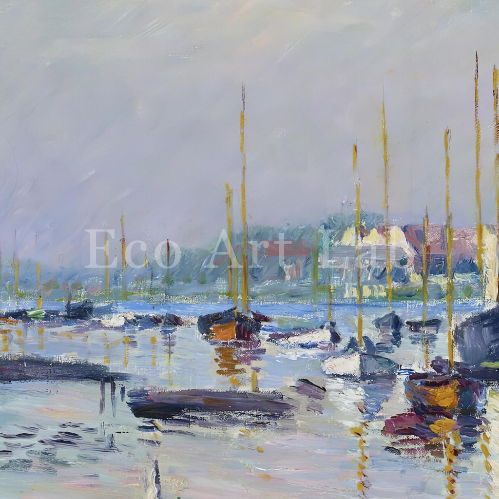 Gustave Caillebotte - Printable Wall Art - Boats Moored on the Seine at Argenteuil