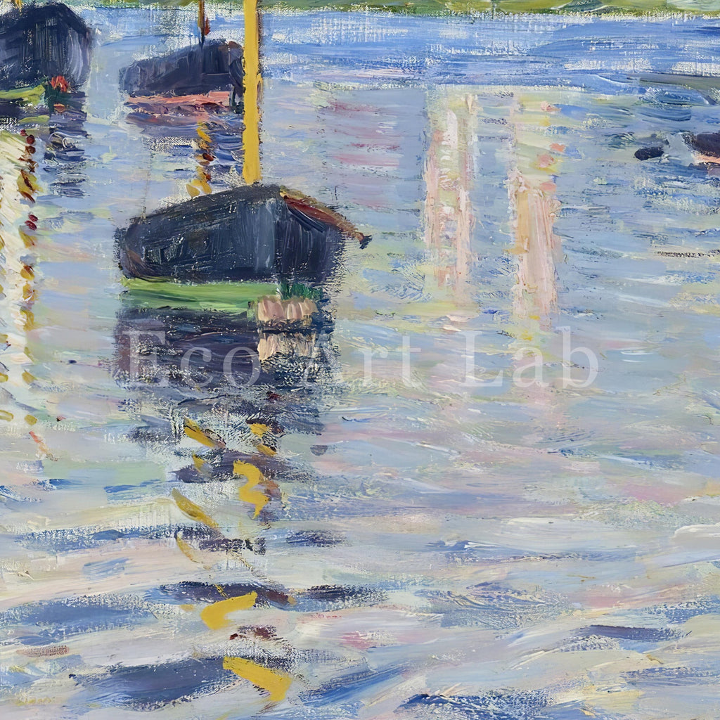 Samsung Frame TV Art 4K - Boats Moored on the Seine at Argenteuil - Famous Gustave Caillebotte