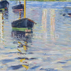 Samsung Frame TV Art 4K - Boats Moored on the Seine at Argenteuil - Famous Gustave Caillebotte
