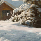 Samsung Frame TV Art 4K - Sunlit Winter Landscape - Famous Peder Mønsted