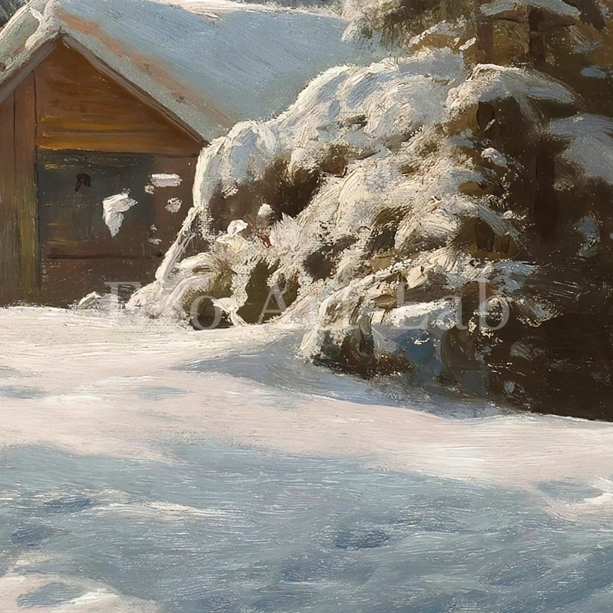 Samsung Frame TV Art 4K - Sunlit Winter Landscape - Famous Peder Mønsted
