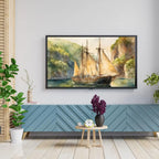 Coastal Decor For Frame TV Art. Nautical Theme Watercolor Ocean Artwork. Vintage Marine Ship Wall Art Digital Print – Frame TV  Art