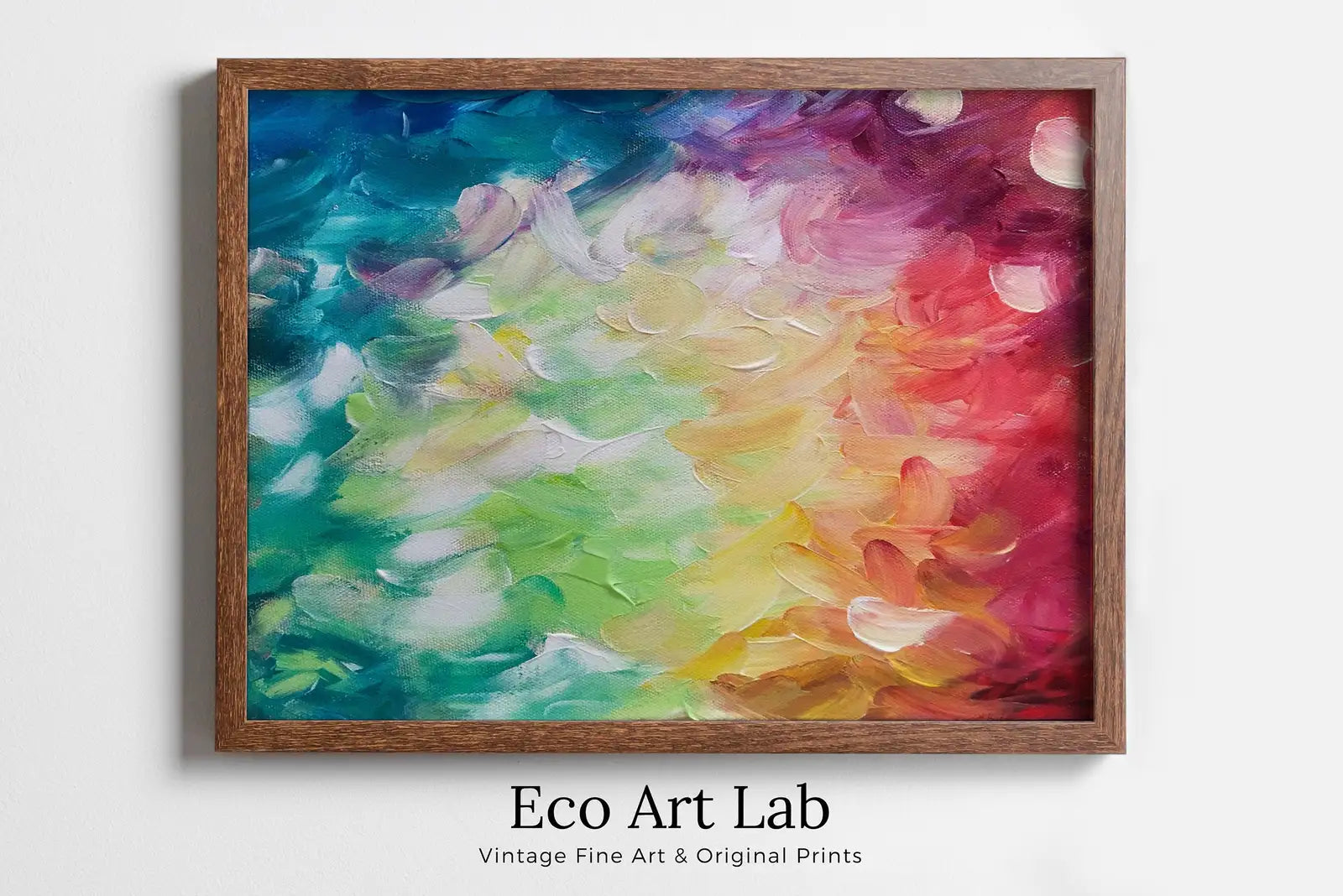 Framed view of Colorful Abstract Canvas Painting Printable Wall Art. Instant Download Abstract Wall Art. Modern Art Print for Home or Office Decor – printable wall art digital download.