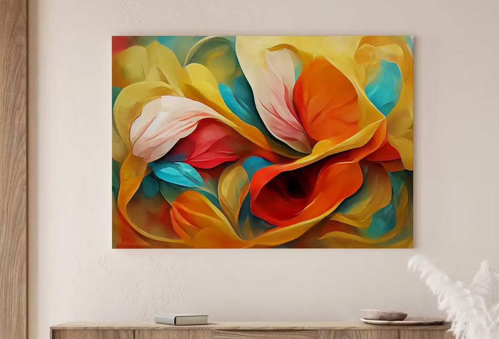 Colorful Abstract Flower Petals. Abstract Modern Floral Print Digital Painting. Printable Wall Art. Botanical Art Print. Downloadable Art #4 – Printable Wall Art