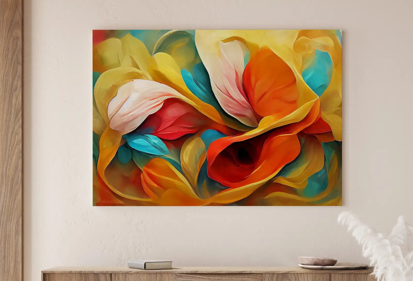 Second included artwork preview from Colorful Abstract Flower Petals. Abstract Modern Floral Print Digital Painting. Printable Wall Art. Botanical Art Print. Downloadable Art #4 featuring various scenes.