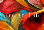 Detail view of artwork from Colorful Abstract Flower Petals. Abstract Modern Floral Print Digital Painting. Printable Wall Art. Botanical Art Print. Downloadable Art #4. (variation 1)