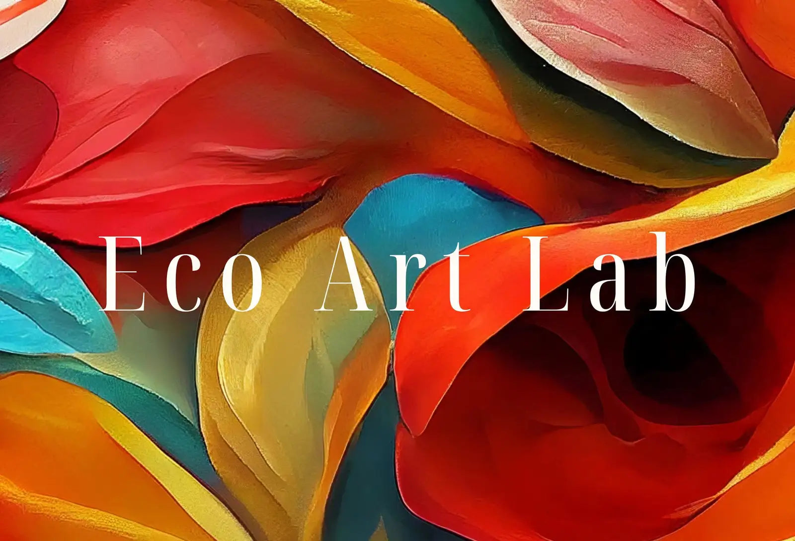 Detail view of artwork from Colorful Abstract Flower Petals. Abstract Modern Floral Print Digital Painting. Printable Wall Art. Botanical Art Print. Downloadable Art #4. (variation 1)