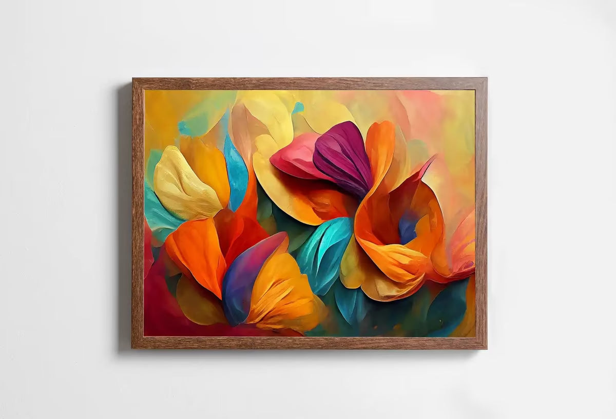 Colorful Abstract Flower Petals. Abstract Modern Floral Print Digital Painting. Printable Wall Art. Botanical Art Print. Downloadable Art #5 – Printable Wall Art