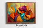 Framed view of Colorful Abstract Flower Petals. Abstract Modern Floral Print Digital Painting. Printable Wall Art. Botanical Art Print. Downloadable Art #5 – printable wall art digital download.