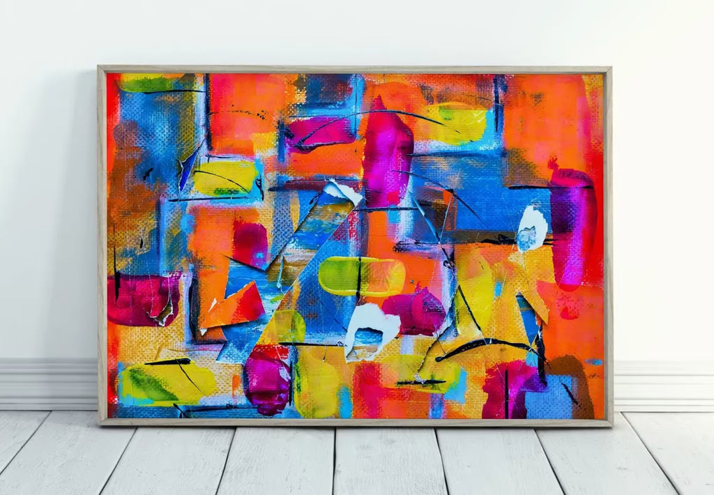 Colorful Bold Modern Abstract Painting Printable Wall Art. Abstract Wall Art Download. Abstract Digital Art Print for Bedroom or Living Room – Printable Wall Art