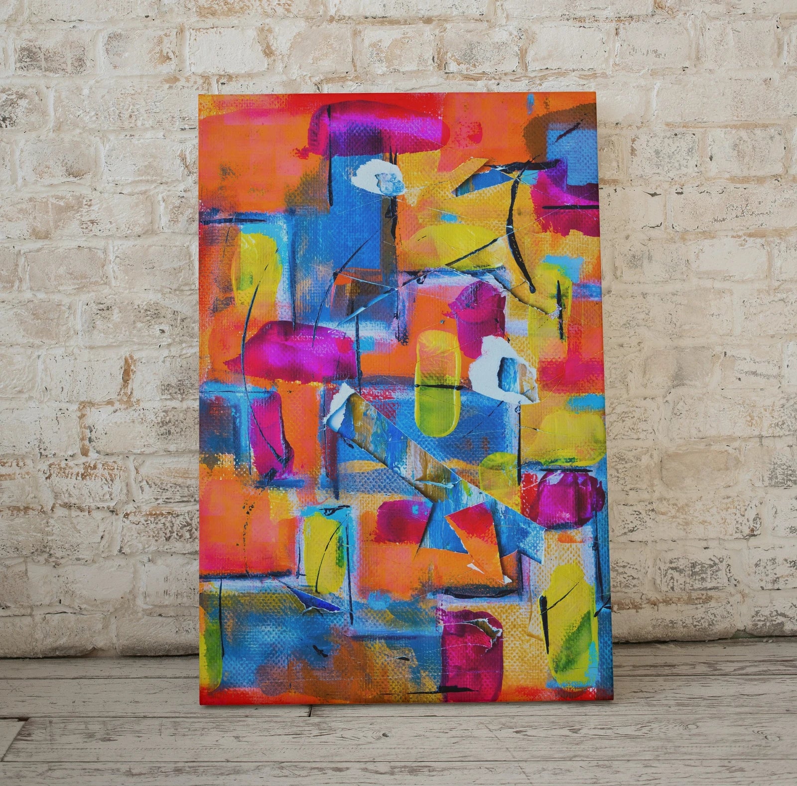 Second included artwork preview from Colorful Bold Modern Abstract Painting Printable Wall Art. Abstract Wall Art Download. Abstract Digital Art Print for Bedroom or Living Room featuring various scenes.