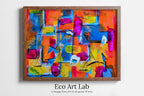 Framed view of Colorful Bold Modern Abstract Painting Printable Wall Art. Abstract Wall Art Download. Abstract Digital Art Print for Bedroom or Living Room – printable wall art digital download.