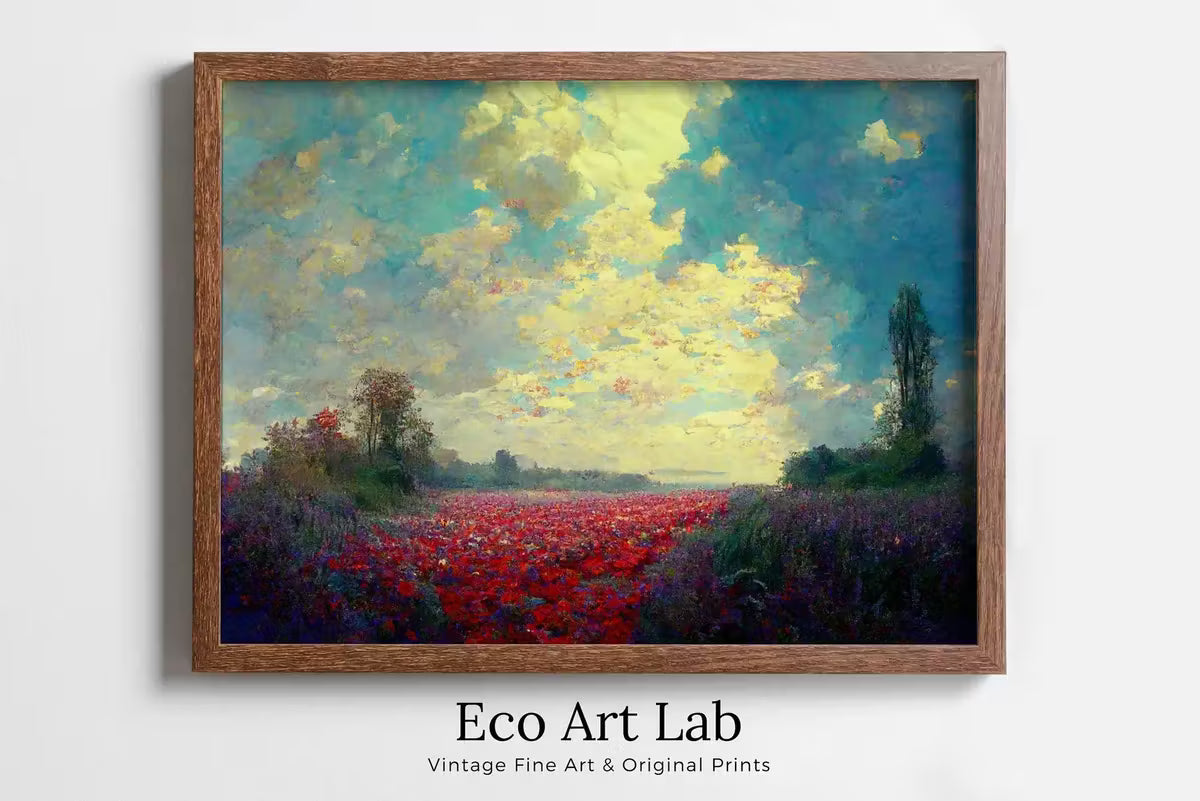 Colorful Field of Flowers Monet Inspired Digital Painting. Landscape Print Instant Download Floral Decor. Printable Wall Art. Abstract Decor – Printable Wall Art