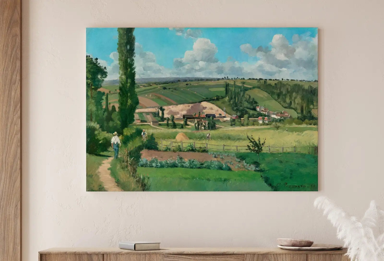 Detail view of artwork from Country Farmhouse Printable Famous Landscape Painting Art Print. Instant Download Vintage Fine Art Print. Countryside Decor Digital Download. (variation 1)