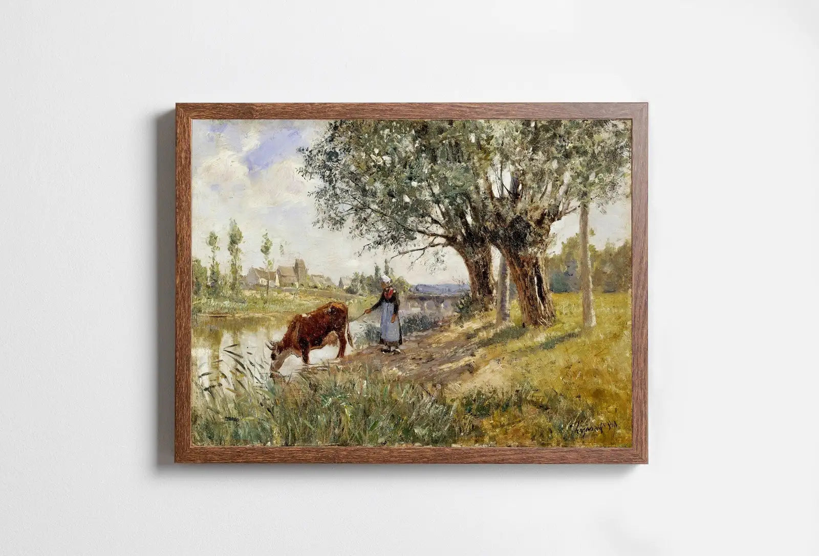 Included artwork preview showing first selection of artworks from Countryside Landscape Painting Printable Famous Art Print. Instant Download Vintage Fine Art Print. Country Farmhouse Decor Digital Download.