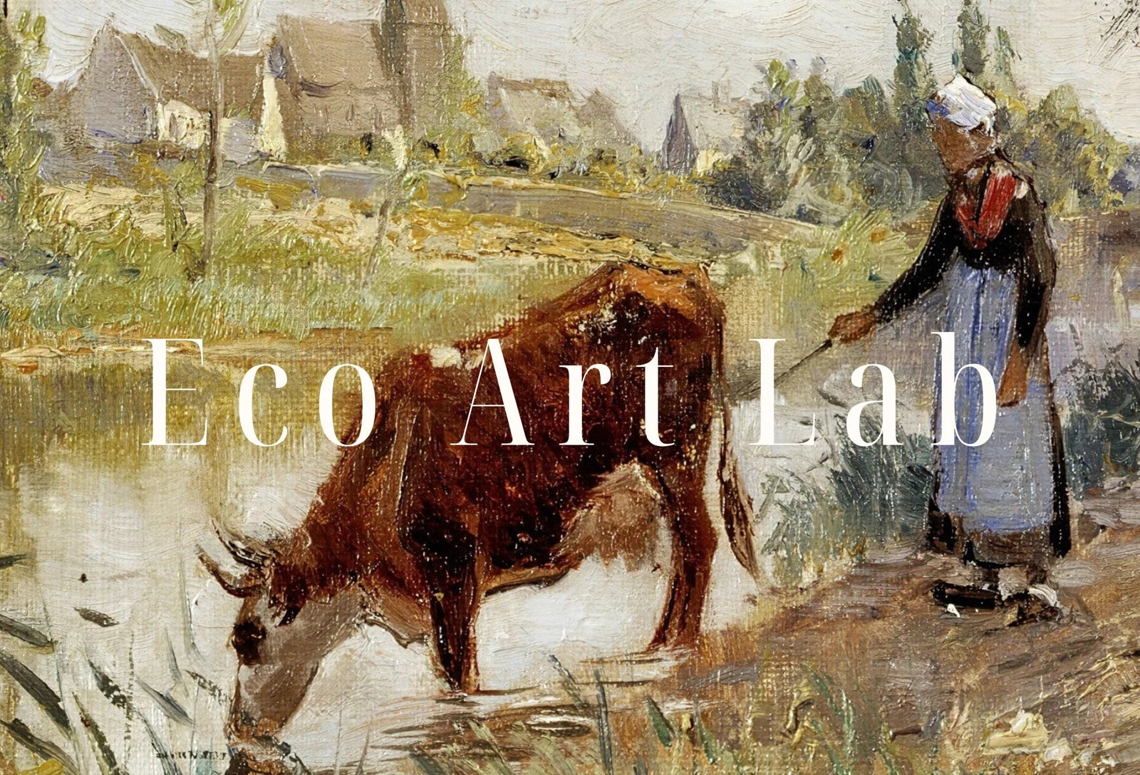 Second included artwork preview from Countryside Landscape Painting Printable Famous Art Print. Instant Download Vintage Fine Art Print. Country Farmhouse Decor Digital Download featuring various scenes.