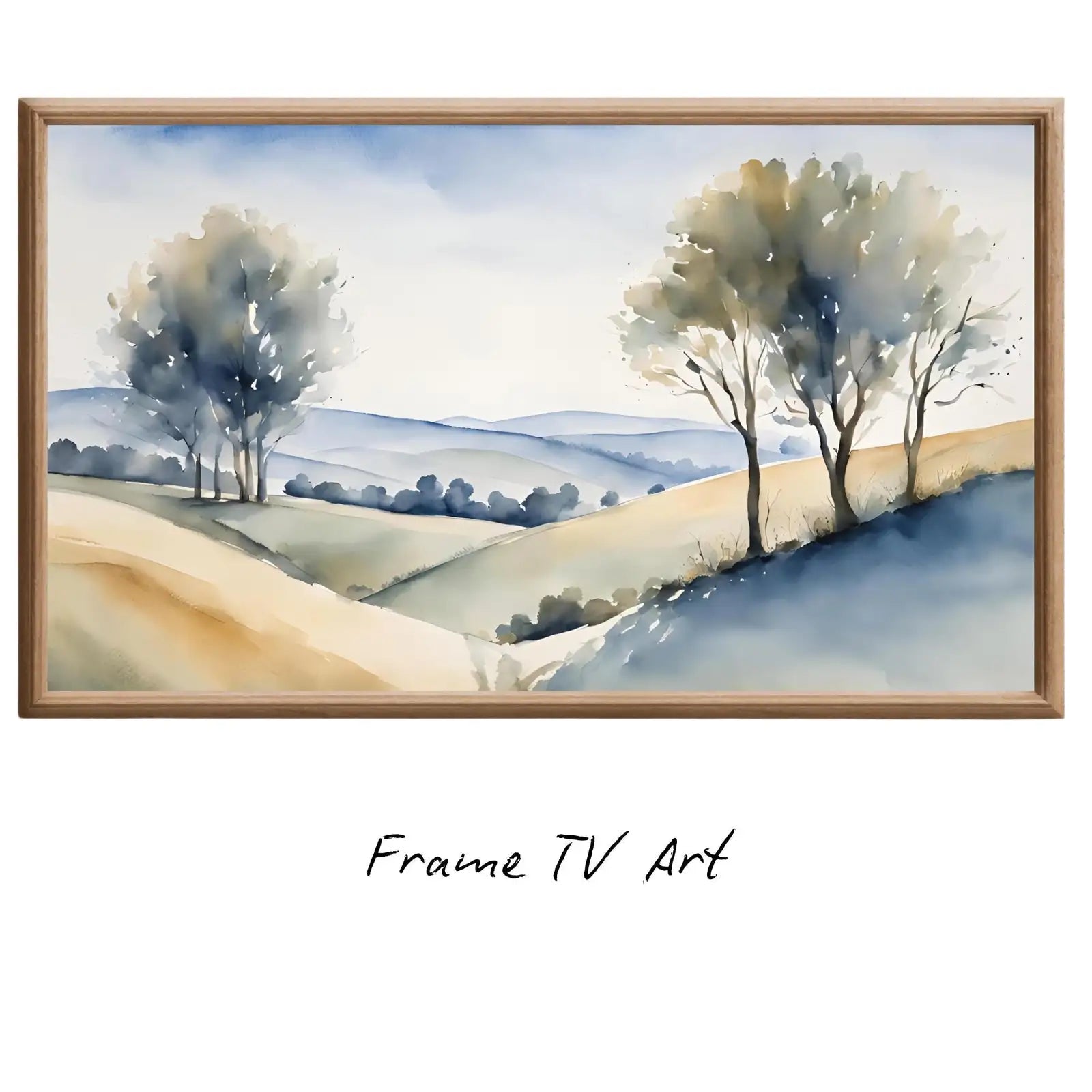 Countryside Painting For Frame TV Art. Watercolor Art For Samsung Frame TV. Minimalist Decor For Modern Home. – Frame TV Digital Download Art – Digital Download