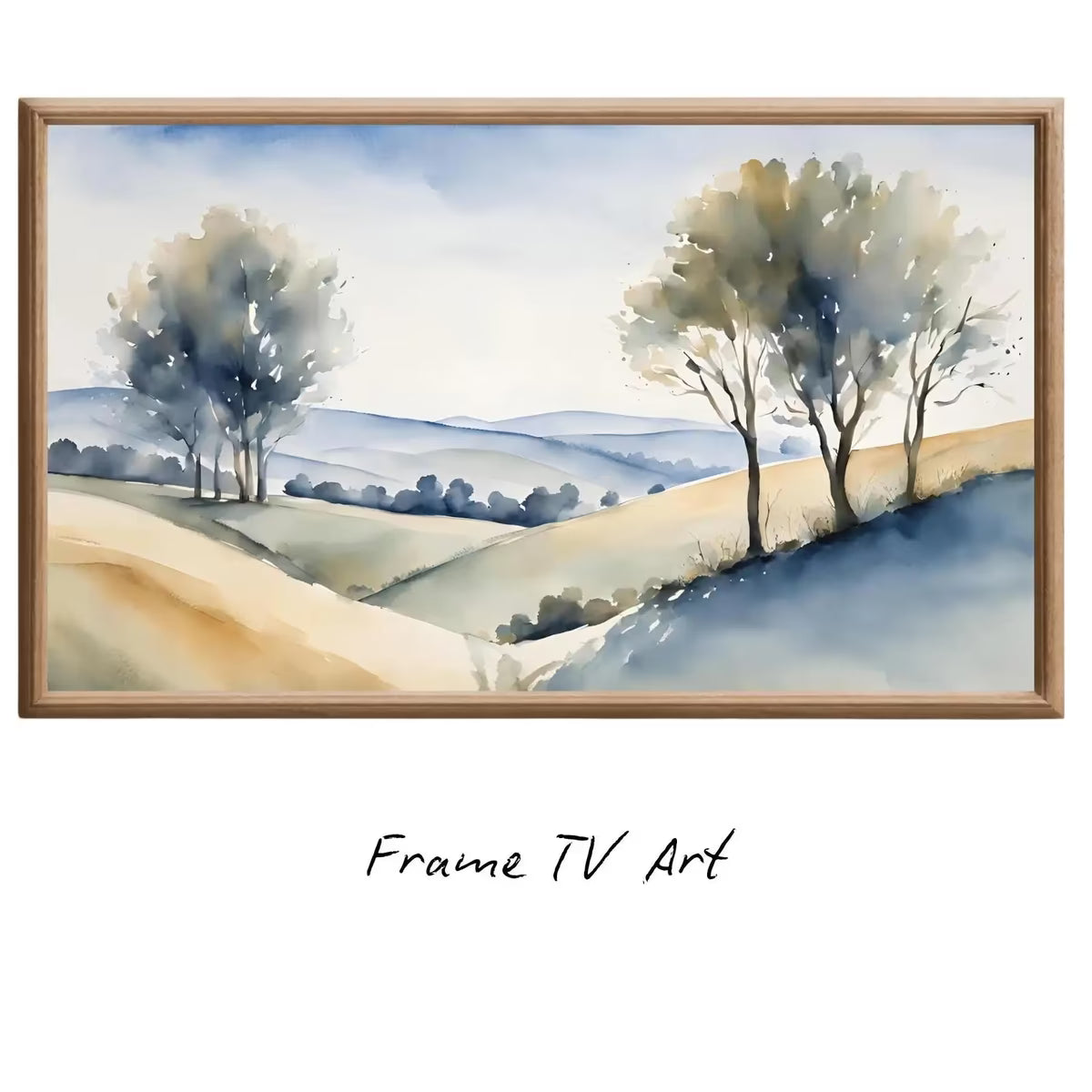 Countryside Painting For Frame TV Art. Watercolor Art For Samsung Frame TV. Minimalist Decor For Modern Home. – Frame TV  Art
