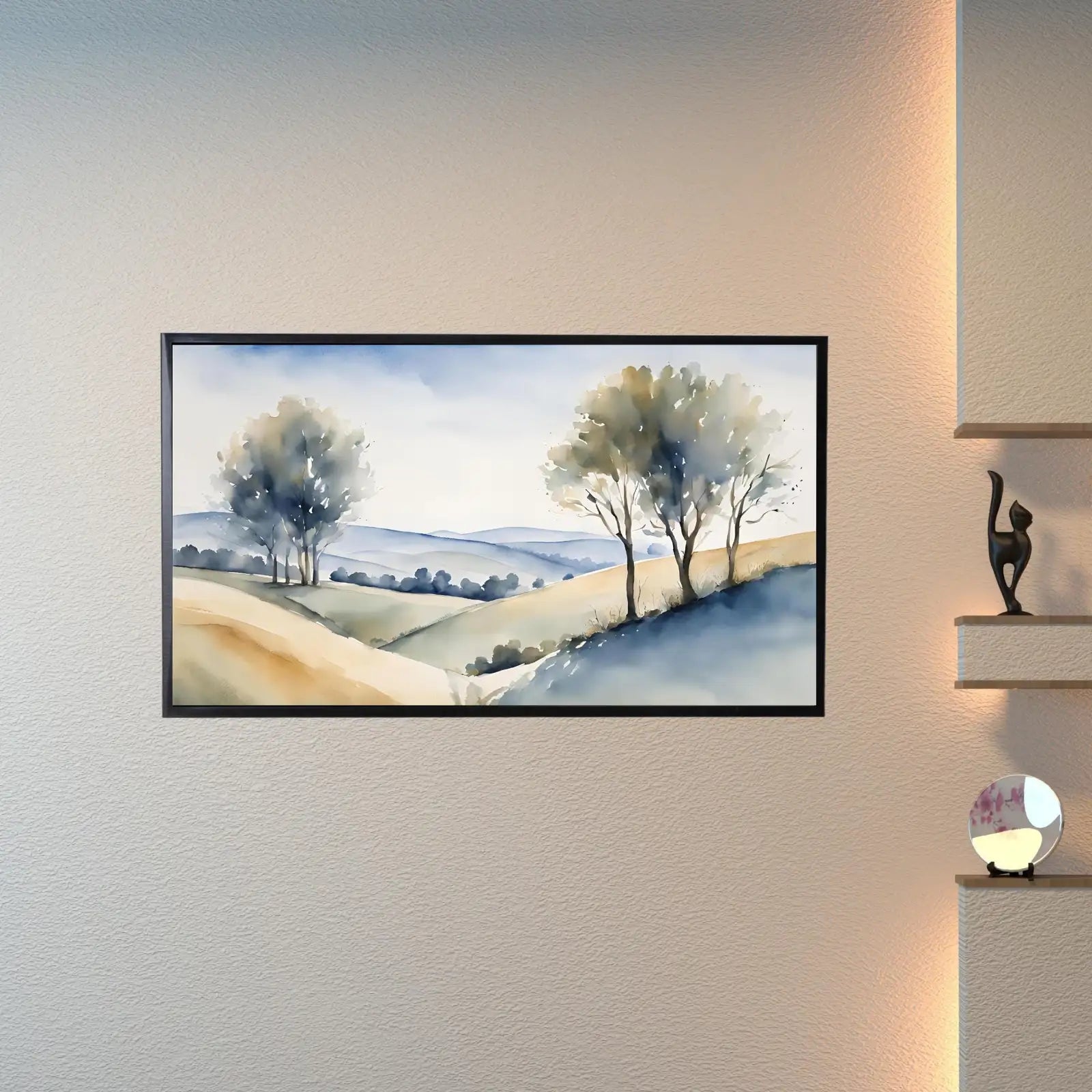 Countryside Painting For Frame TV Art. Watercolor Art For Samsung Frame TV. Minimalist Decor For Modern Home. – Frame TV Digital Download Art – Digital Download