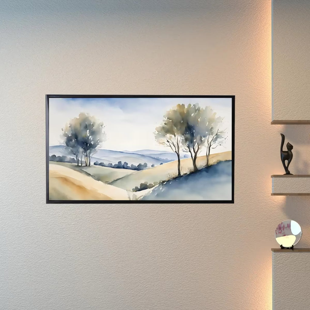 Countryside Painting For Frame TV Art. Watercolor Art For Samsung Frame TV. Minimalist Decor For Modern Home. – Frame TV  Art