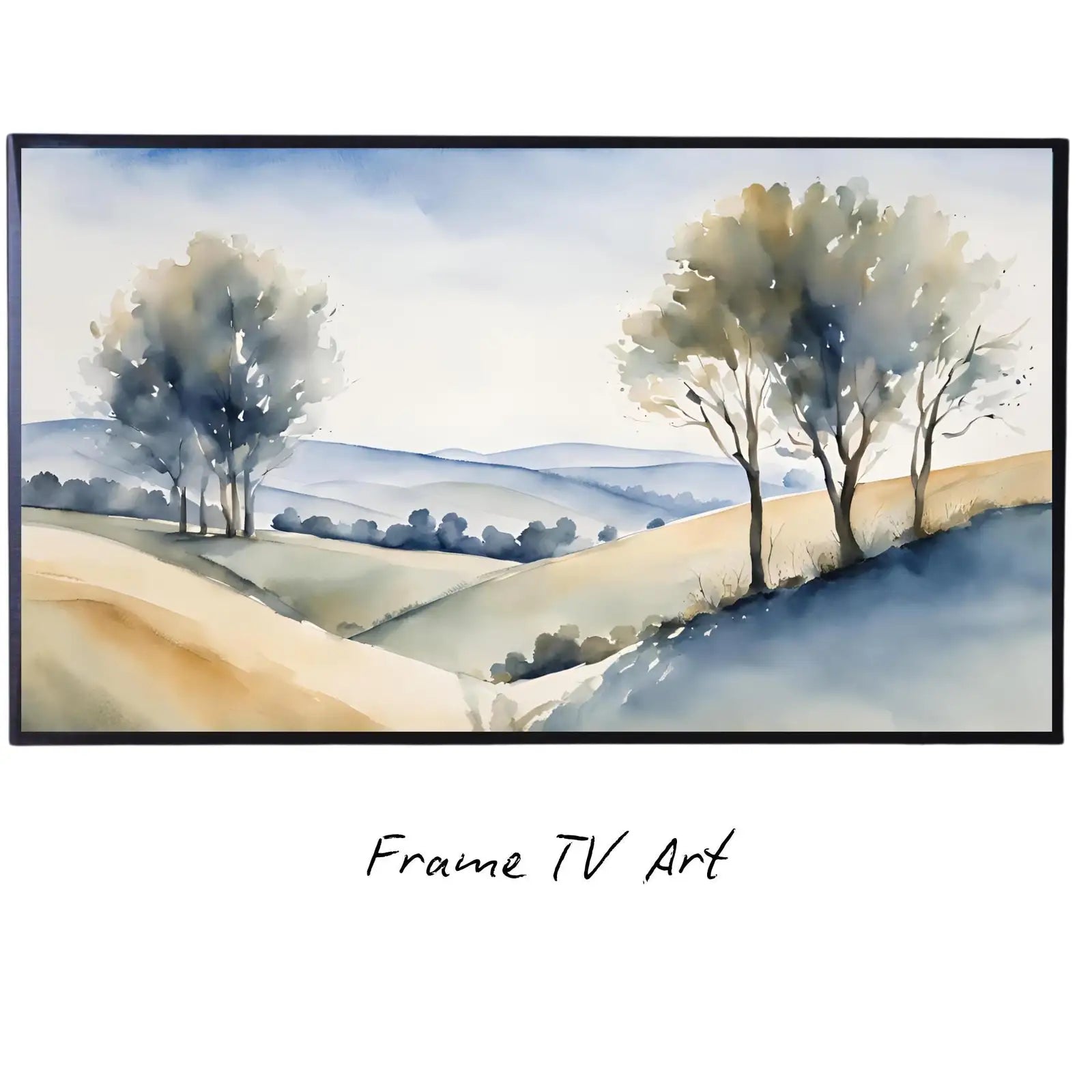 Countryside Painting For Frame TV Art. Watercolor Art For Samsung Frame TV. Minimalist Decor For Modern Home. – Frame TV Digital Download Art – Digital Download