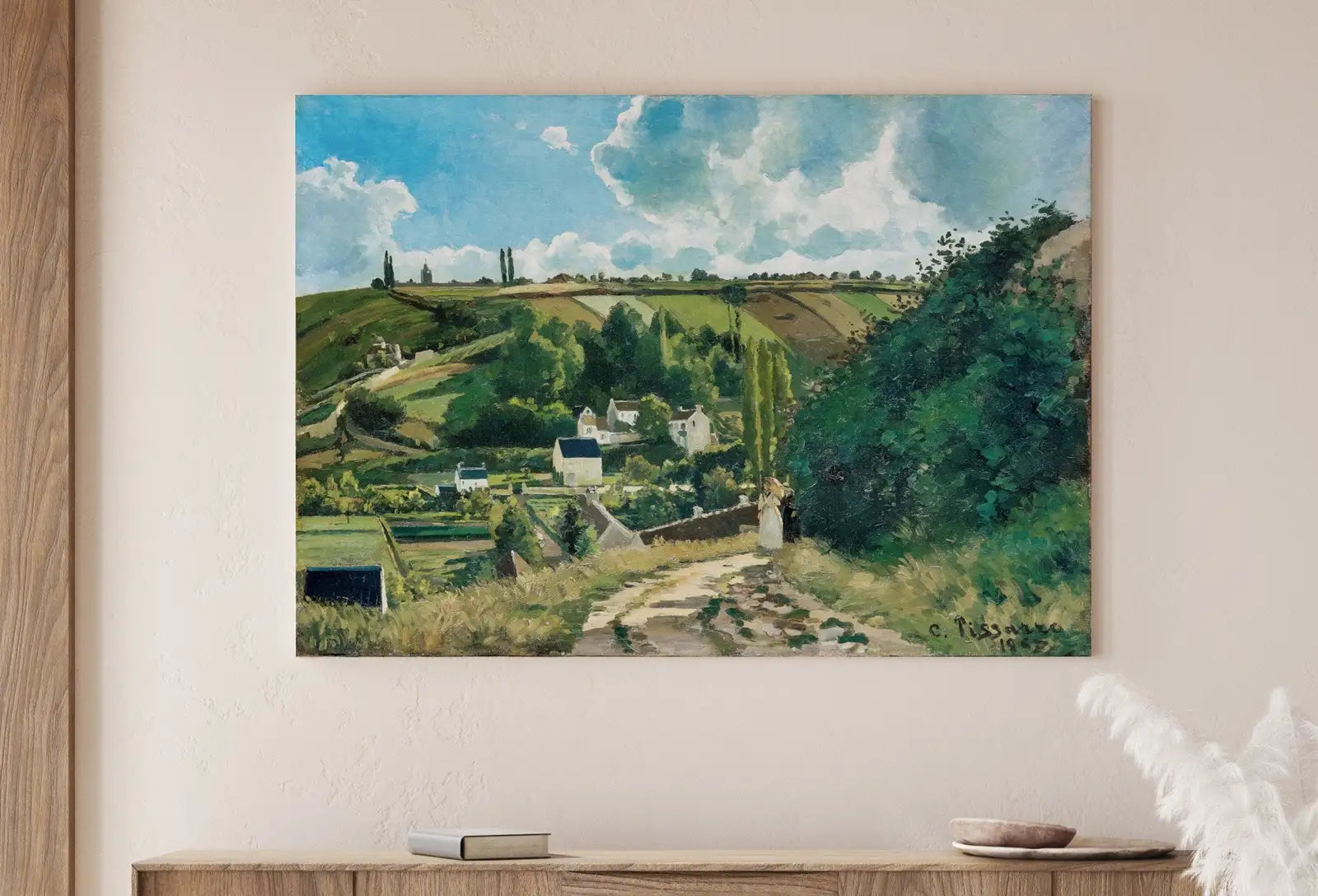 Detail view of artwork from Countryside Printable Famous Landscape Painting Art Print. Instant Download Vintage Fine Art Print. Country Farmhouse Decor Digital Download. (variation 1)