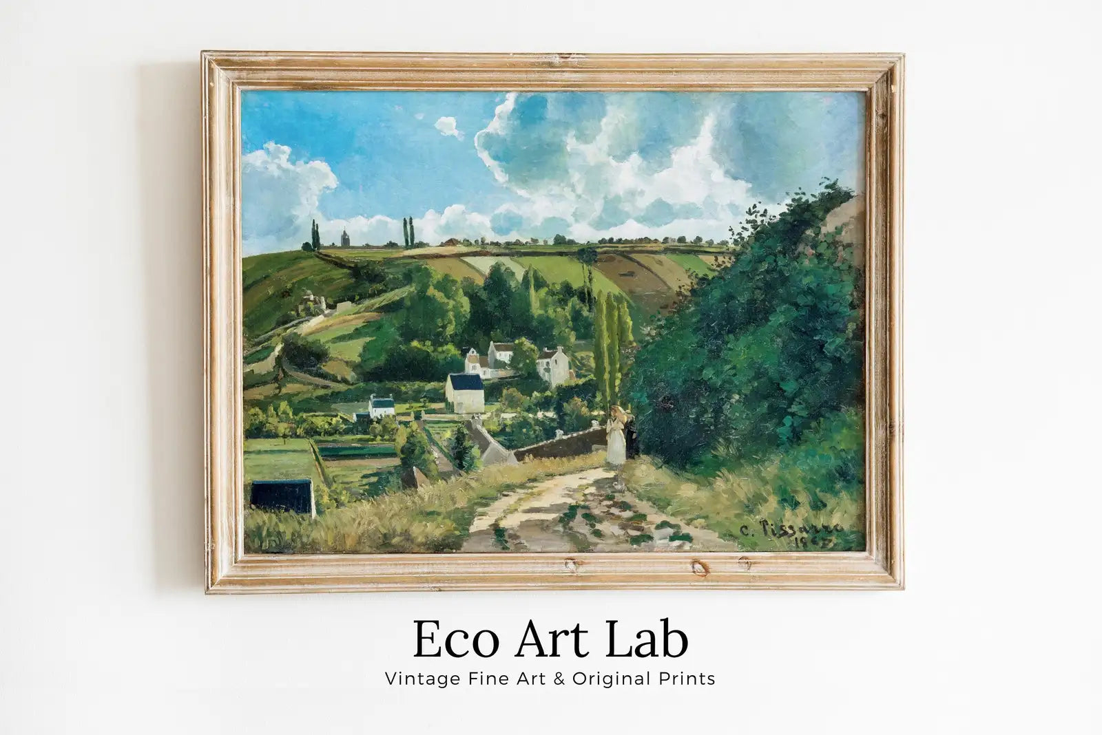 Framed view of Countryside Printable Famous Landscape Painting Art Print. Instant Download Vintage Fine Art Print. Country Farmhouse Decor Digital Download – printable wall art digital download.