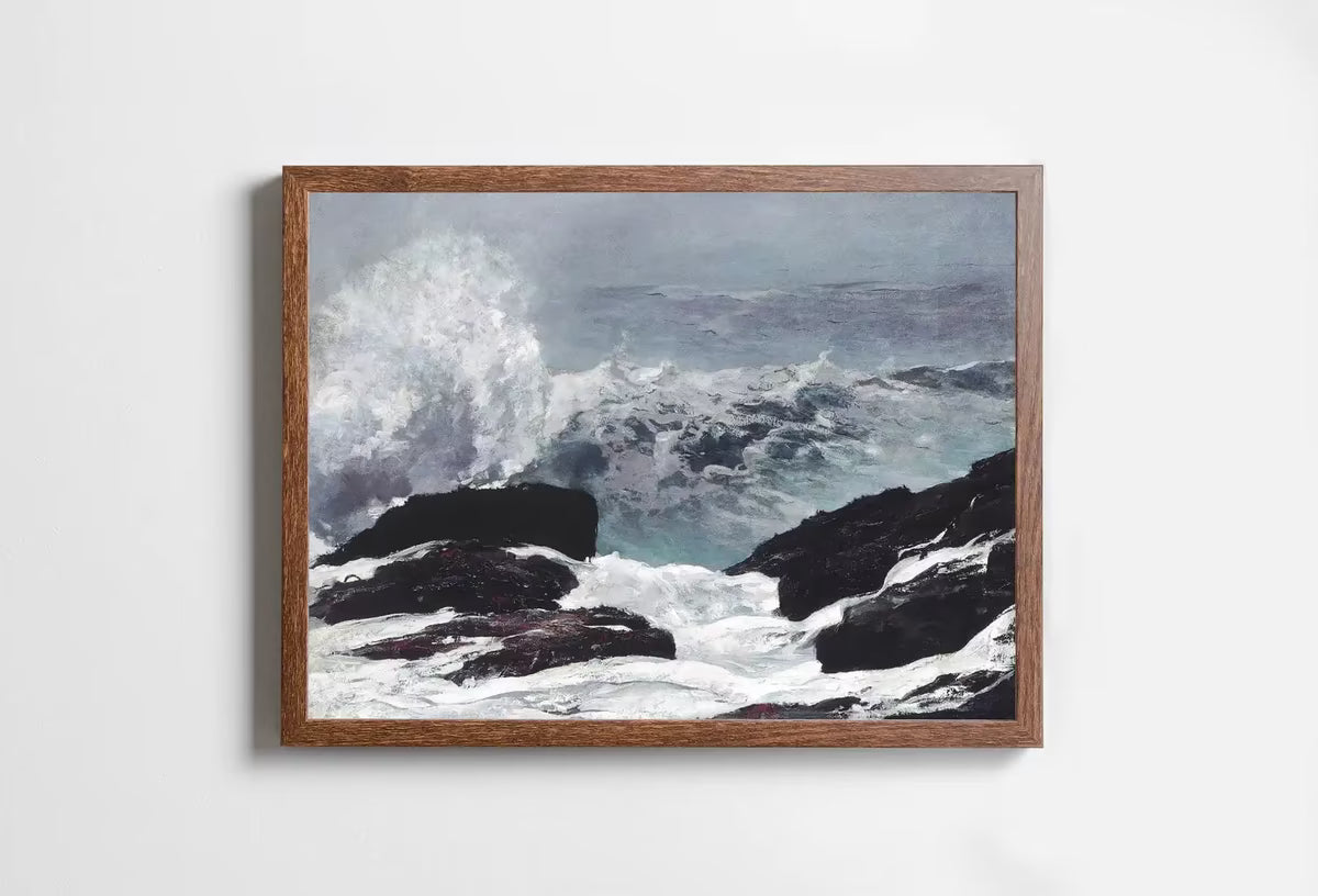 Crashing Waves Vintage Painting Printable Wall Art. Ocean Waves Print Instant Download Coastal Watercolor Wall Art. Nautical Decor Print – Printable Wall Art