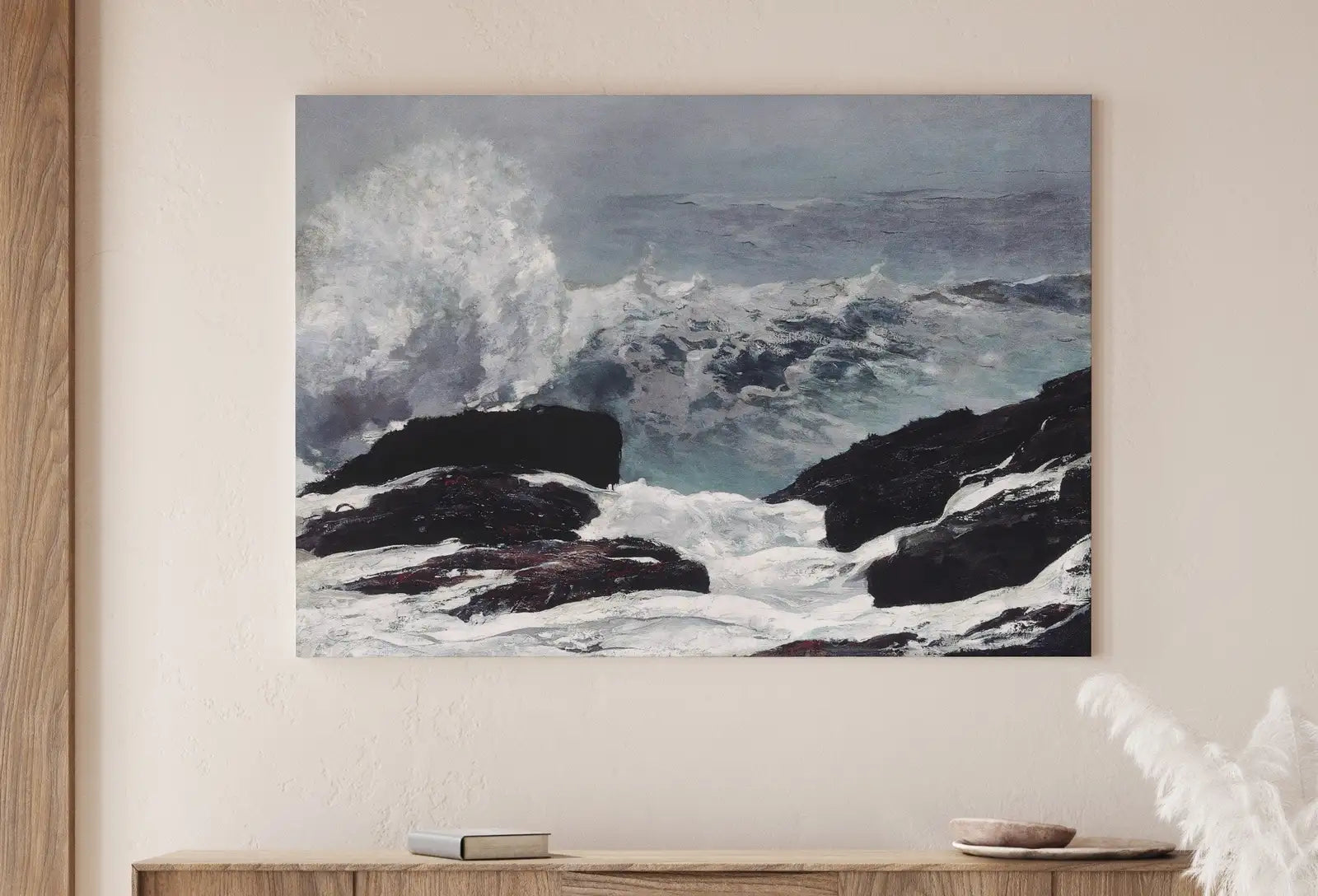 Second included artwork preview from Crashing Waves Vintage Painting Printable Wall Art. Ocean Waves Print Instant Download Coastal Watercolor Wall Art. Nautical Decor Print featuring various scenes.