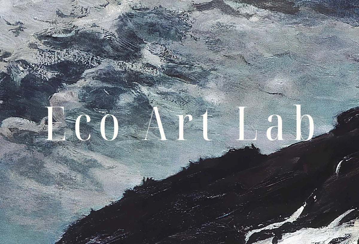 Detail view of artwork from Crashing Waves Vintage Painting Printable Wall Art. Ocean Waves Print Instant Download Coastal Watercolor Wall Art. Nautical Decor Print. (variation 2)