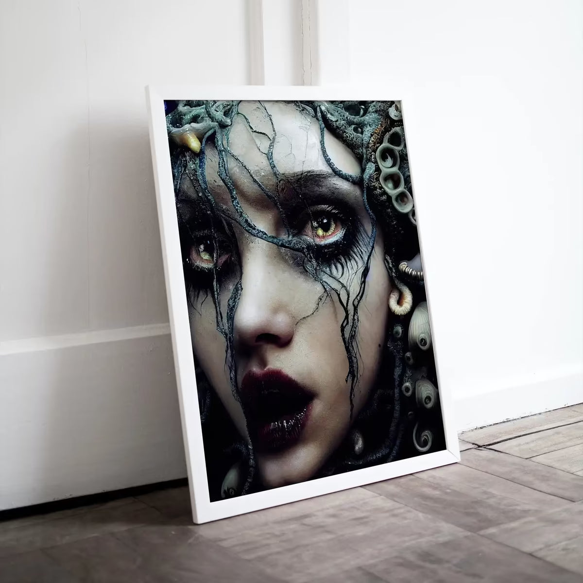 Creepy Gothic Mermaid Art. Printable Wall Art. Dark Mermaid Digital Painting. Instant Download. Mermaid Portrait Painting. Horror Scary Art – Printable Wall Art