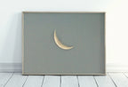 Included artwork preview showing first selection of artworks from Crescent Moon Print. Boho Minimalist Moon Phase Wall Art. Lunar Print Poster, Celestial Wall Decor. Intant Download Boho Moon Art. Stars Art.