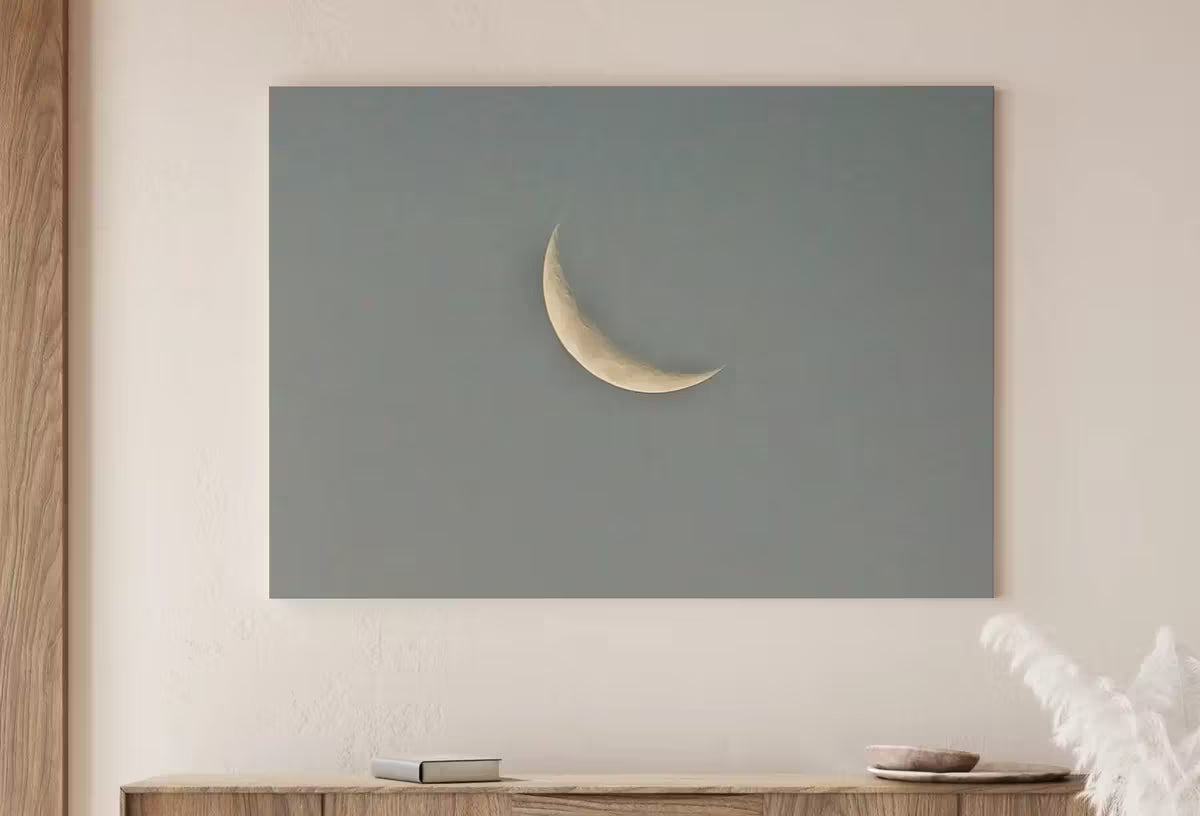 Crescent Moon Print. Boho Minimalist Moon Phase Wall Art. Lunar Print Poster, Celestial Wall Decor. Intant Download Boho Moon Art. Stars Art – Printable Wall Art